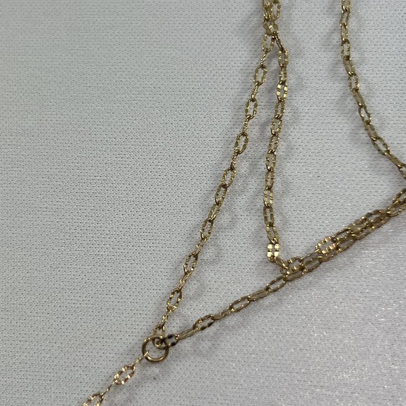 Charming Charlie Gold Tone Necklace Multichain Teardrop Delicate Crystal Pendant - Picture 4 of 8